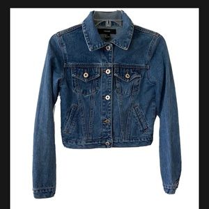 Forever21 Denim Jean cropped trucker Jacket women size small